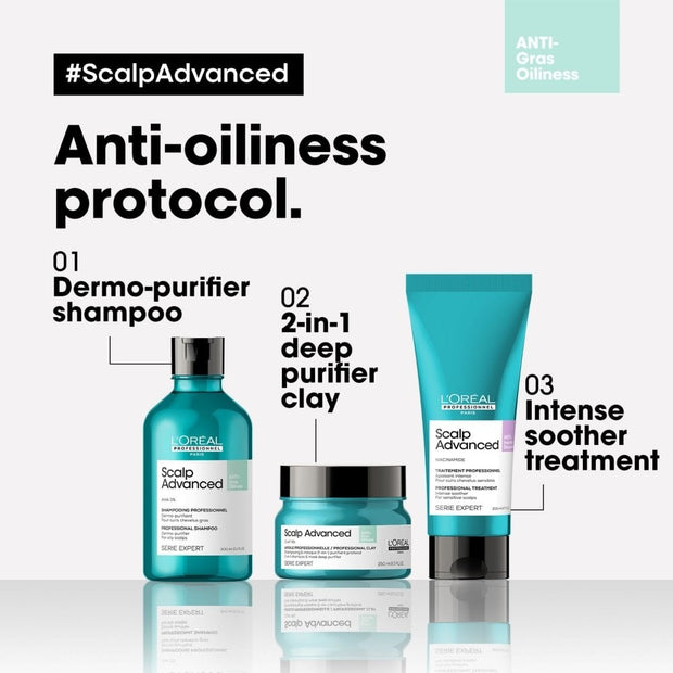 L'OREAL PROFESSIONNEL Scalp Advanced Anti-Oiliness 2-in-1 Deep Purifier Clay Shampoo & Mask